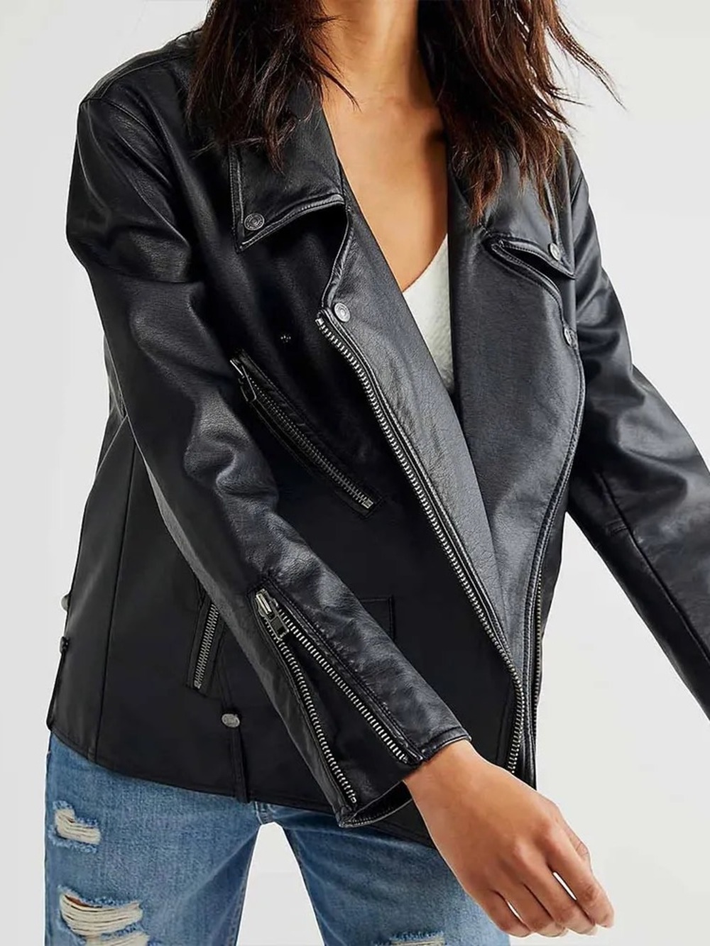 We The Free Jealousy Vegan Moto Jacket with Silver Hardware - Picture 3 of 7